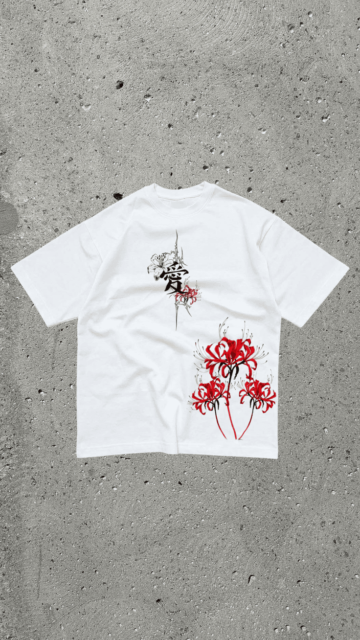 spider lilly oversized white t-shirt