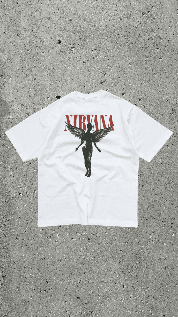nirvana oversized white t-shirt